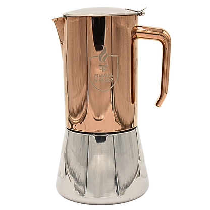 Fiamma & Ferro Stainless Steel Stovetop Espresso Maker – 20 oz / 600 ml (12-Cup) Induction Moka Pot