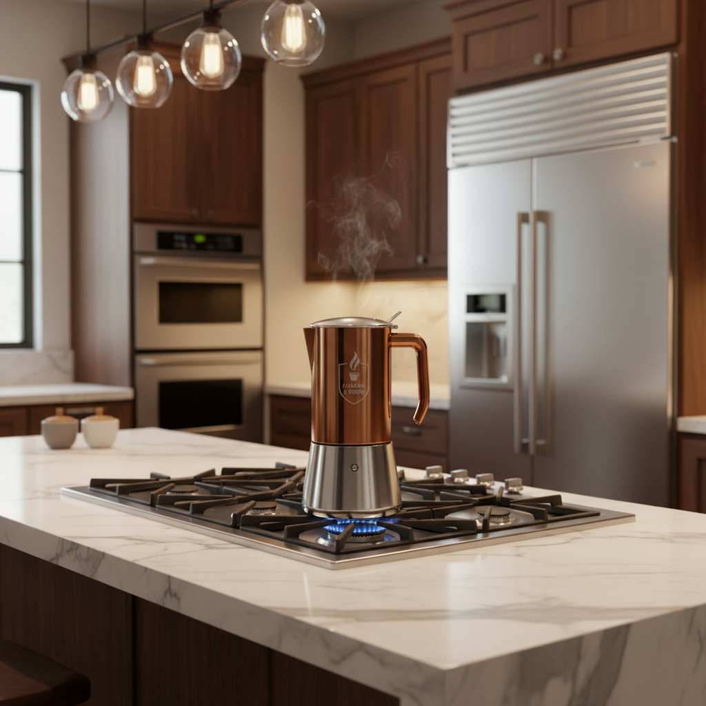 Fiamma & Ferro Stovetop Espresso Maker — 600 ml / 20 oz (12 Cup) | Induction, Electric and Gas Stove Compatitble