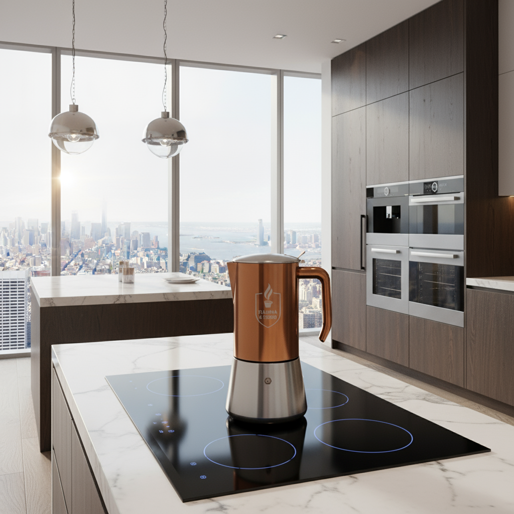 Fiamma & Ferro Stovetop Espresso Maker — 600 ml / 20 oz (12 Cup) | Induction, Electric and Gas Stove Compatitble