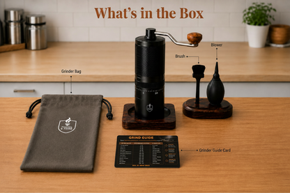Fiamma & Ferro Titanium+ Professional-Grade Manual Coffee Grinder — Titanium Burr | 180 Grind Settings