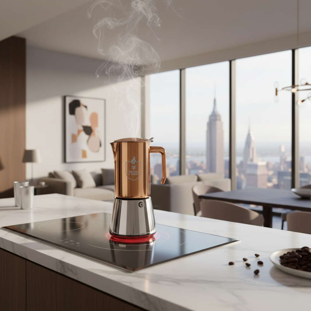 Fiamma & Ferro Stovetop Espresso Maker — 600 ml / 20 oz (12 Cup) | Induction, Electric and Gas Stove Compatitble