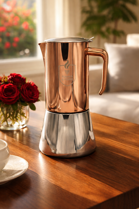 Fiamma & Ferro Stovetop Espresso Maker — 600 ml / 20 oz (12 Cup) | Induction, Electric and Gas Stove Compatitble