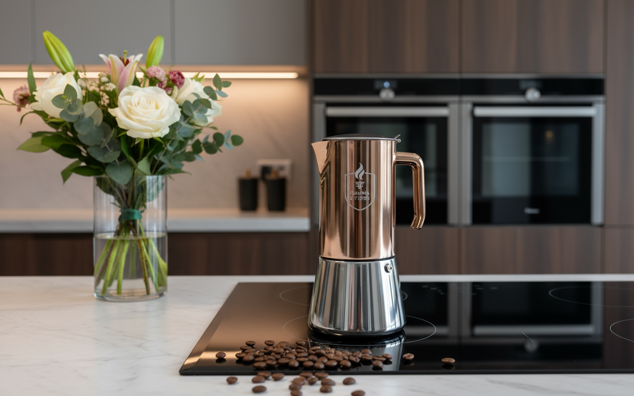 Fiamma & Ferro Stovetop Espresso Maker — 600 ml / 20 oz (12 Cup) | Induction, Electric and Gas Stove Compatitble