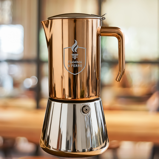 Fiamma & Ferro Stovetop Espresso Maker — 600 ml / 20 oz (12 Cup) | Induction, Electric and Gas Stove Compatitble