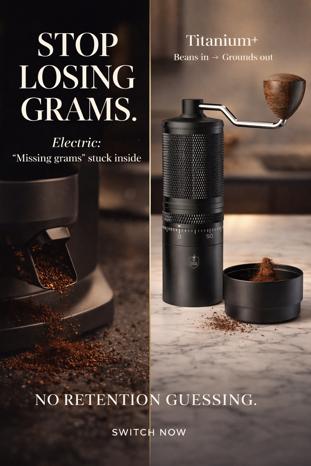 Fiamma & Ferro Titanium+ Precision Manual Coffee Grinder