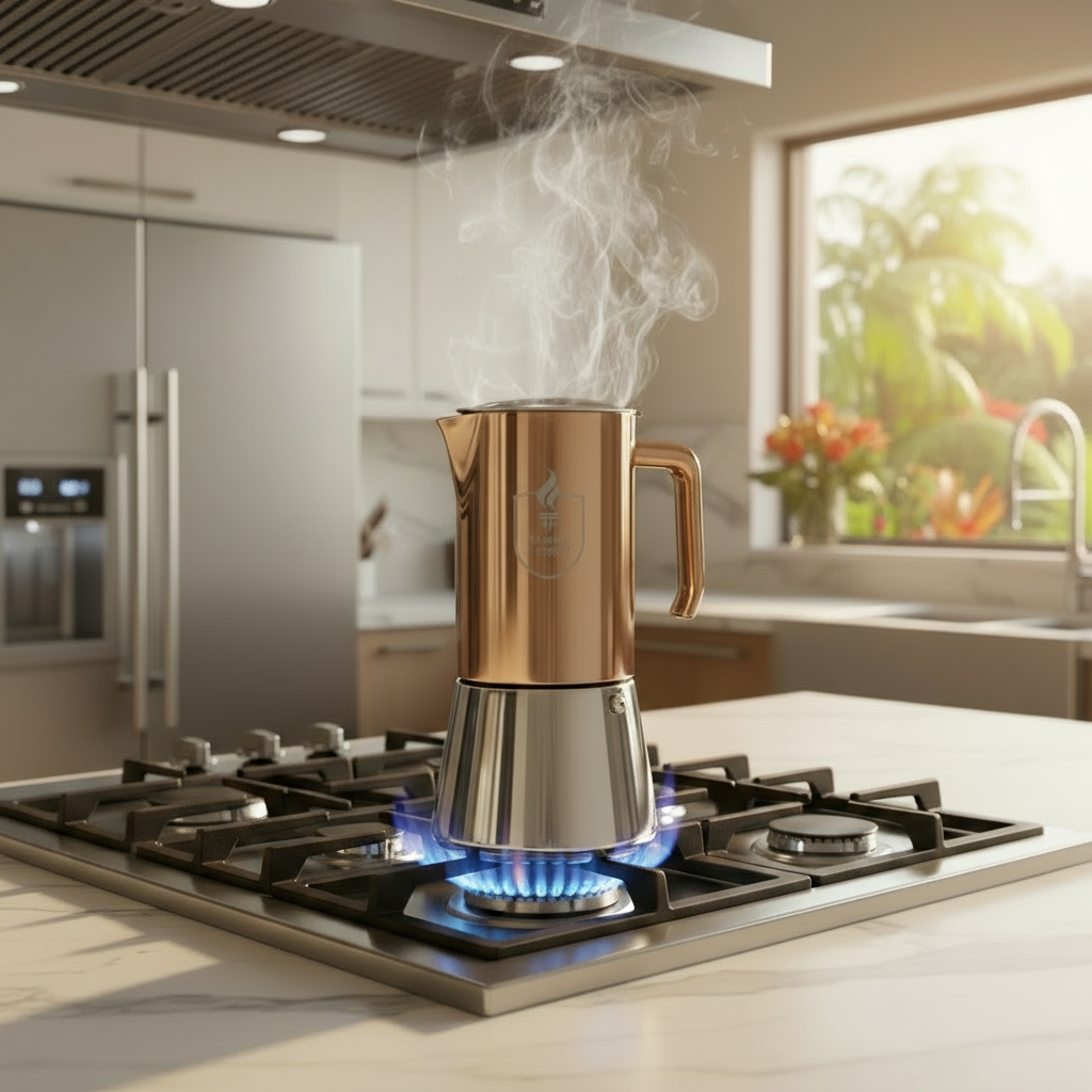 Fiamma & Ferro Stovetop Espresso Maker — 600 ml / 20 oz (12 Cup) | Induction, Electric and Gas Stove Compatitble